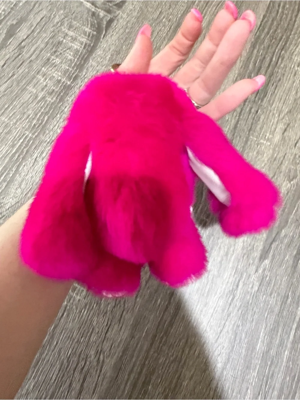 Fuchsia Bunny Fur Keychain/Bag Charm